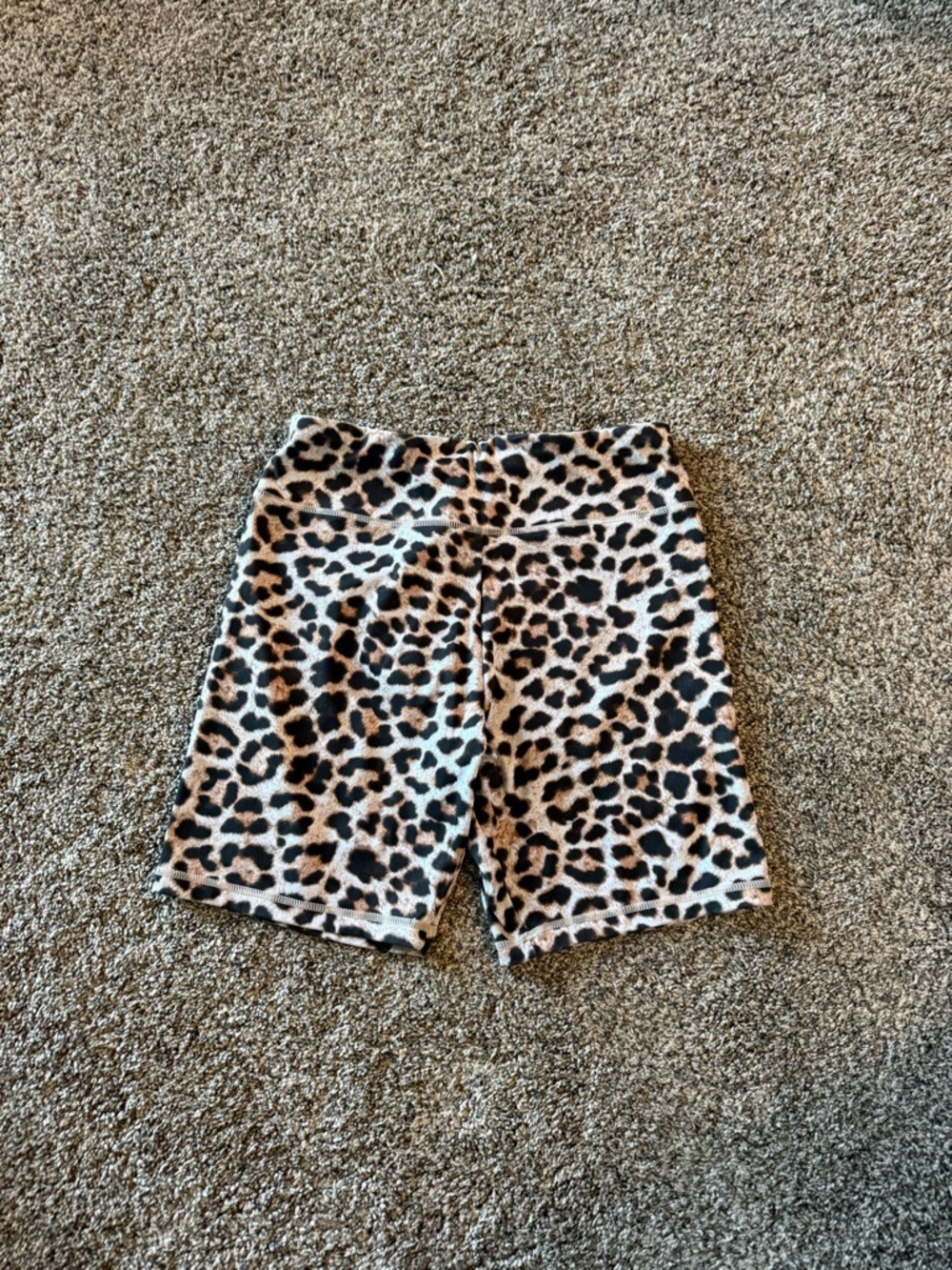 Leopard Print Cycling Shorts - Neutral Black & Tan